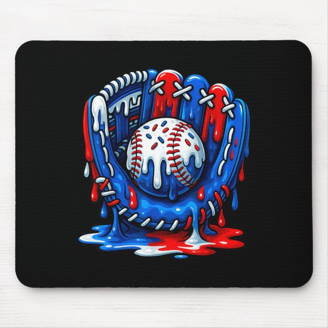 Baseball Drip Team For Boys Ice Cream Cool  Mouse Mat (Front)
