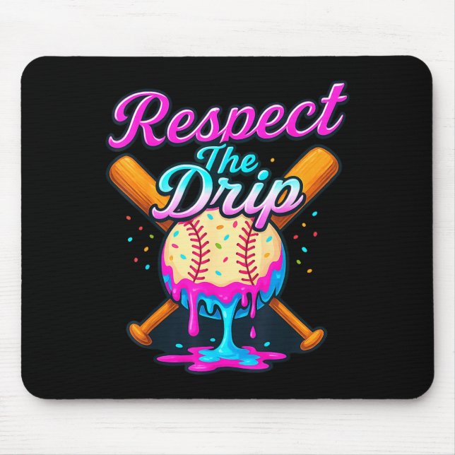 Baseball Drip Team For Boys Ice Cream Cool  Mouse Mat (Front)