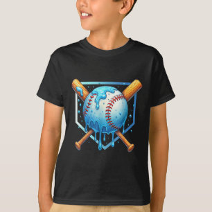 Baseball Dripping Ice Cream Drip Youth Boys Baseba T-Shirt