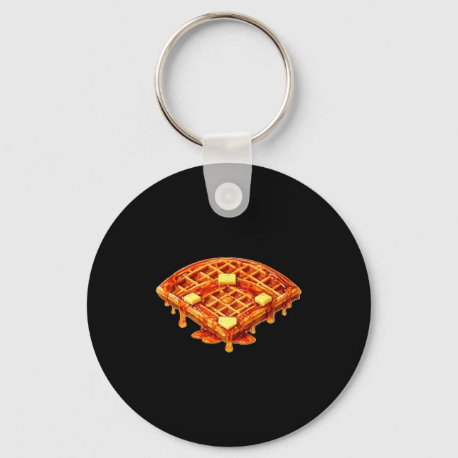 Baseball Dripping Waffle Field  Key Ring (Front)