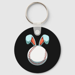 Baseball Easter Day Bunny Ears Rabbit Baseball Fa Key Ring