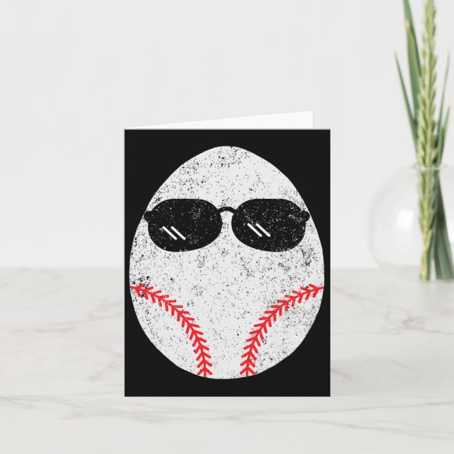 Baseball Easter Egg Sunglasses Women Men Teen East Card (Front)