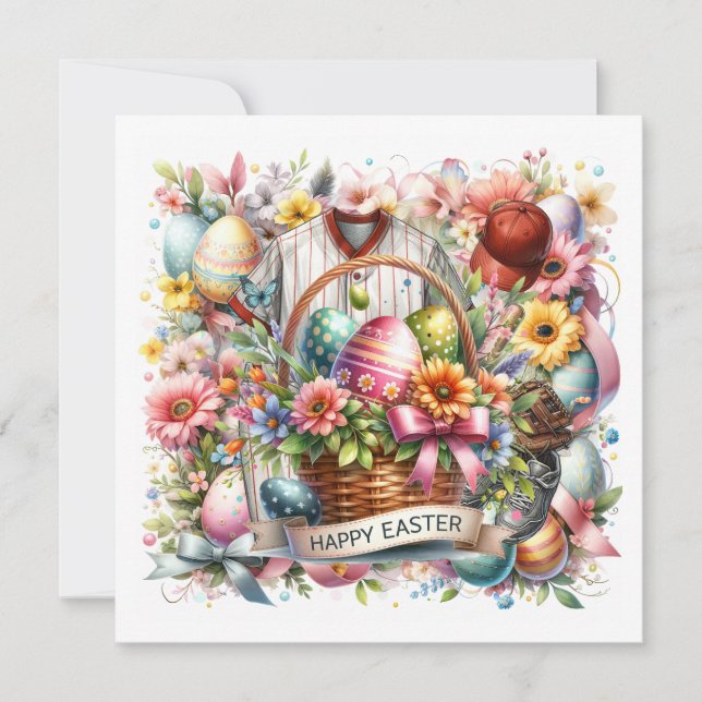 Baseball Easter with egg basket  (Front)