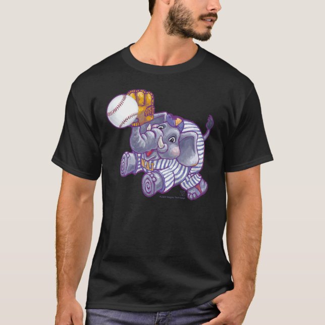 Baseball Elephant Men's T Shirts (Front)