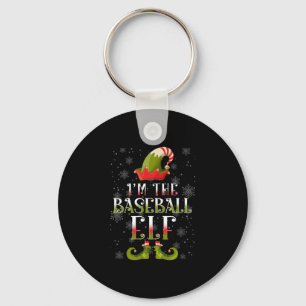 Baseball Elf Christmas Key Ring