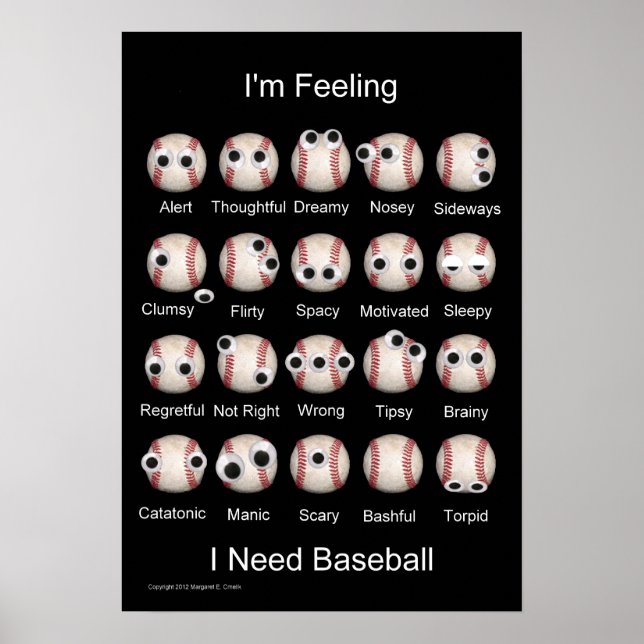 Baseball Emotions Poster (Front)