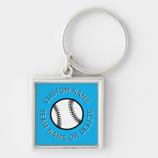 Baseball Eraser with Custom Colour Name & Team Tex Key Ring (Front)