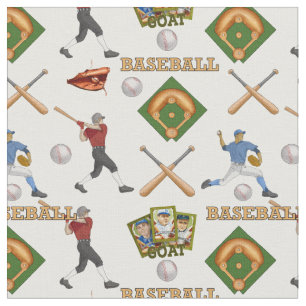 Baseball Fabric Featuring Players In Action
