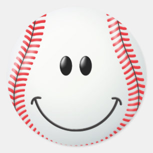 Baseball Face Classic Round Sticker