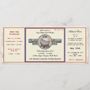 Baseball Family Reunion Pass Invitation