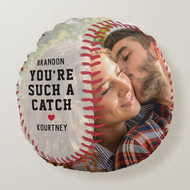 Baseball Fan Boyfriend Gift  Round Cushion (Front)