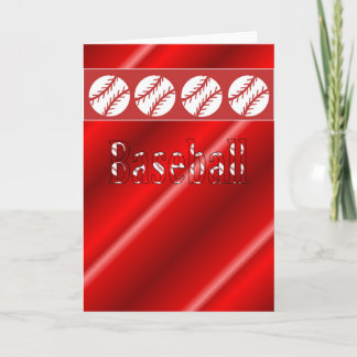 Baseball Fan Card Red and White