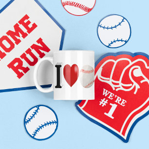 Baseball Fan half text Coffee Mug