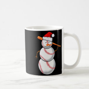 Baseball Fan Snowman Funny Christmas Gift Coffee Mug