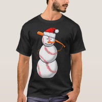 Baseball Fan Snowman Funny Christmas Gift