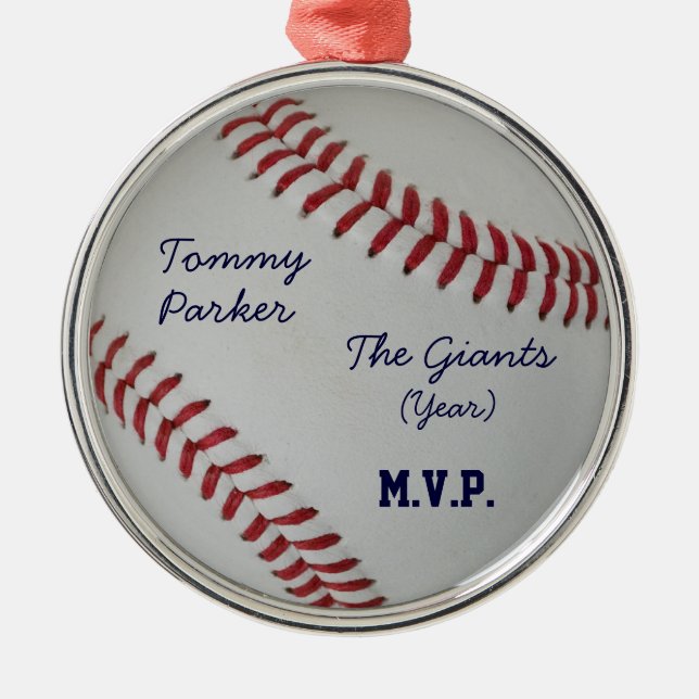 Baseball Fan-tastic_autograph-style medallion Metal Tree Decoration (Front)