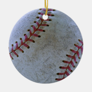 Baseball Fan-tastic_Battered Ball _autograph ready Ceramic Tree Decoration