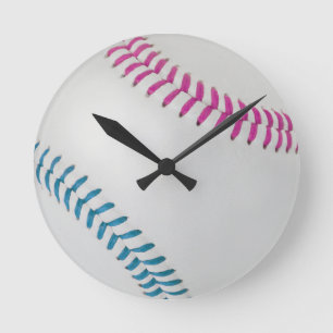 Baseball Fan-tastic_Color Laces_fu_tl Round Clock
