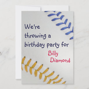 Baseball Fan-tastic_Color Laces_go_bl Party Invitation