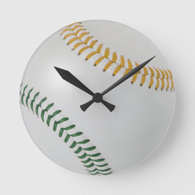 Baseball Fan-tastic_Color Laces_go_gr Round Clock (Front)