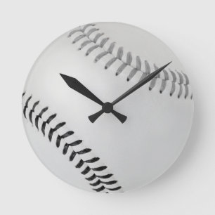 Baseball Fan-tastic_Color Laces_gy_bk Round Clock