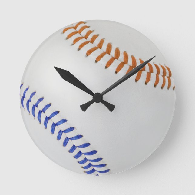 Baseball Fan-tastic_Color Laces_og_bl Round Clock (Front)