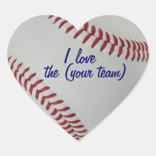 Baseball Fan-tastic pitch perfect I Love My Team Heart Sticker