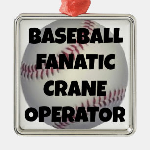 Baseball Fanatic Crane Operator Metal Tree Decoration