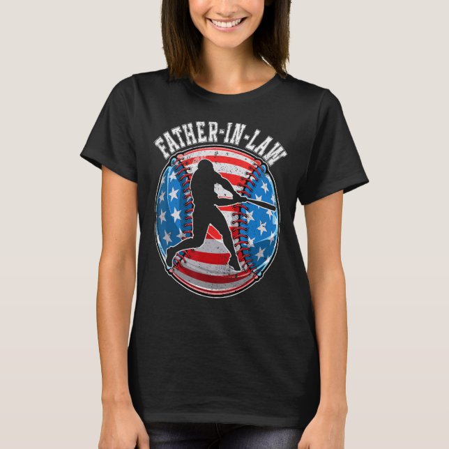 Baseball Father In Law American Flag USA  Father s T-Shirt (Front)