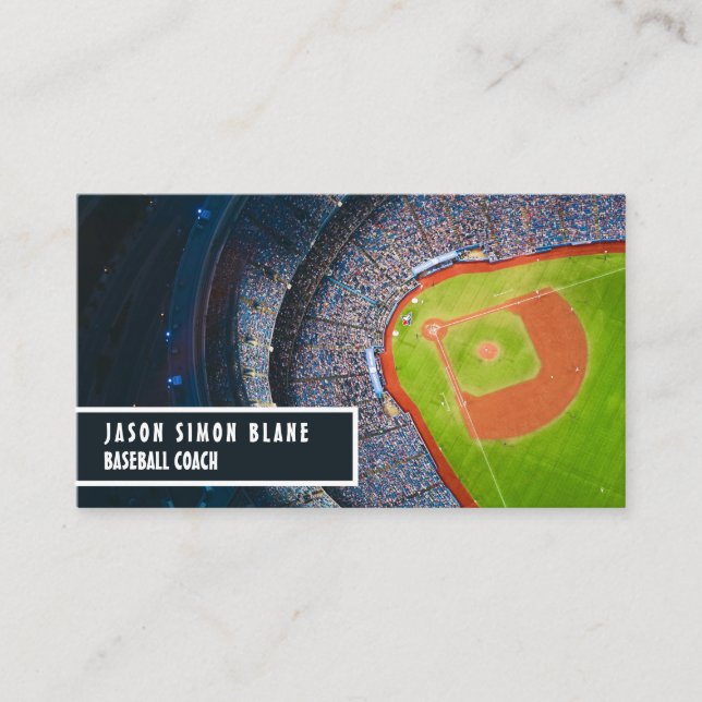 Baseball Field, Baseball Player, Coach Business Ca Business Card (Front)