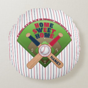 Baseball Field,Home 01-Round Throw Pillow