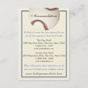 Baseball Field Pass Wedding Information Card