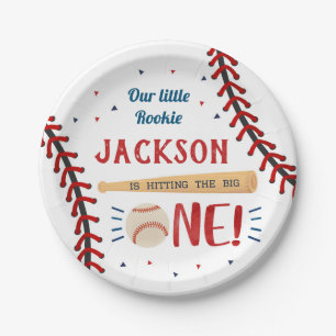 Baseball First 1st Birthday Party Paper Plates