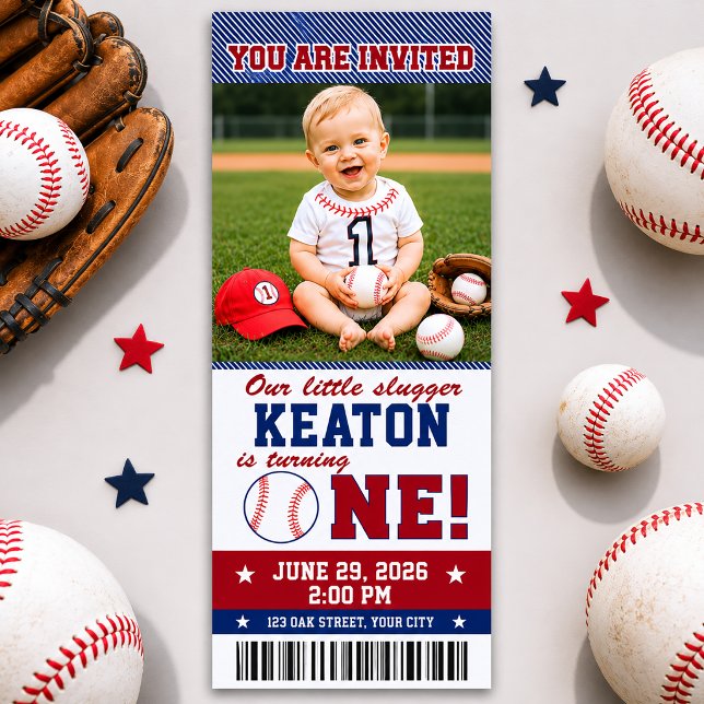 Baseball First Birthday Invitation (Creator Uploaded)
