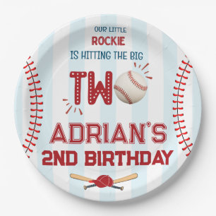 Baseball First Birthday Party Paper Plate