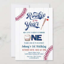 Baseball First Birthday Rookie of The year