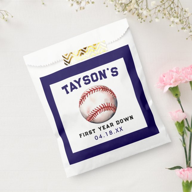 Baseball First Year Down 1st Birthday Favour Bags (Sealed)