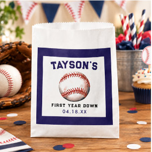 Baseball First Year Down 1st Birthday Favour Bags