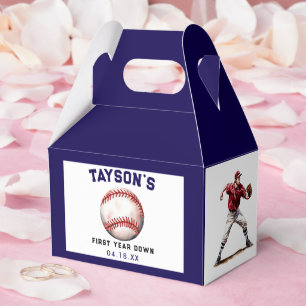 Baseball First Year Down 1st Birthday Favour Box
