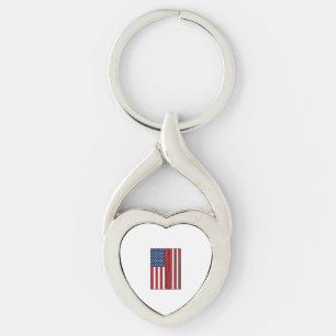 Baseball Flag Distressed Vintage Vector Design_1 Key Ring