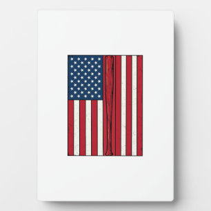 Baseball Flag Distressed Vintage Vector Design_1 Plaque