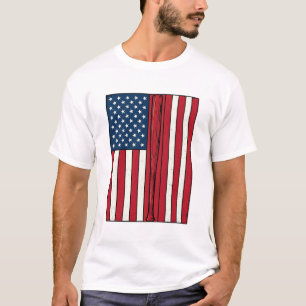 Baseball Flag Distressed Vintage Vector Design_1 T-Shirt