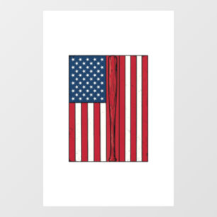 Baseball Flag Distressed Vintage Vector Design_1 Window Cling