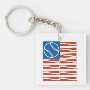 Baseball Flag  Key Ring