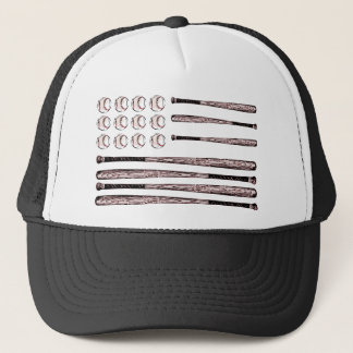 baseball flag trucker hat