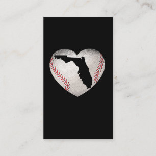Baseball Florida Heart Sports Lover Business Card