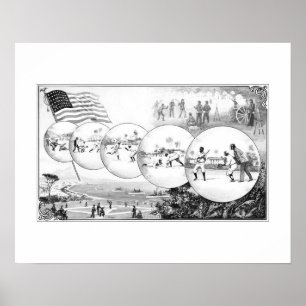 Baseball follows the Flag, Art Print