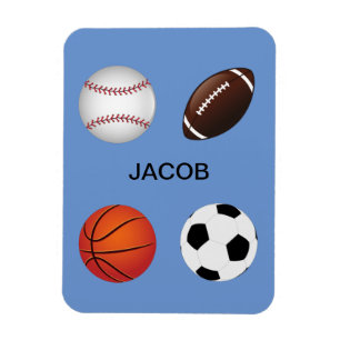 Baseball, Football, Soccer and Basketball Sports Magnet