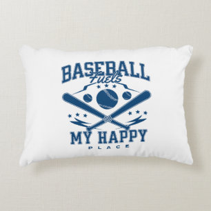 Baseball Fuels My Happy Place Decorative Cushion