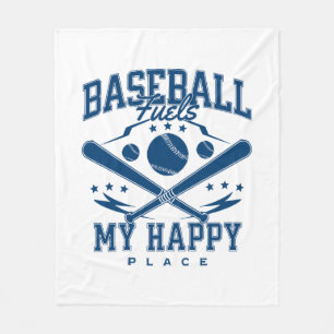 Baseball Fuels My Happy Place Fleece Blanket